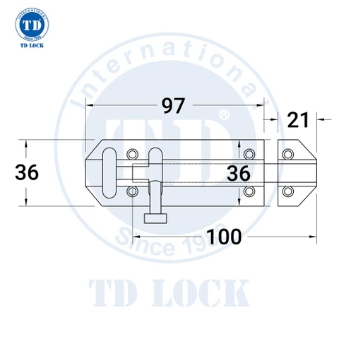 CHỐT CỬA CỬA GỖ ICH - SCH-68110 INOX TRẮNG