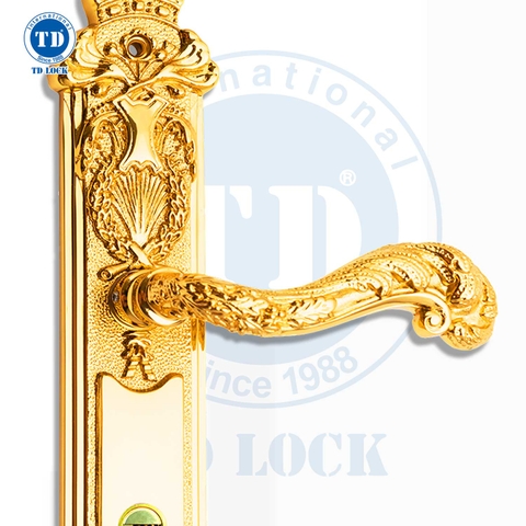KHÓA TAY GẠT CỬA GỖ KING CROWN - BDH-179266-G CỬA CHÍNH GOLD