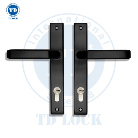 KHÓA TAY GẠT CỬA NHÔM ĐƠN ĐIỂM- SDH-237251-S-B XÁM ĐEN