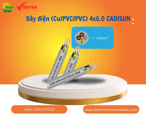 Dây điện (Cu/PVC/PVC) 4x6.0 CADISUN