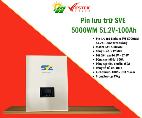 Pin lưu trữ SVE 5000WM 51.2V-100Ah