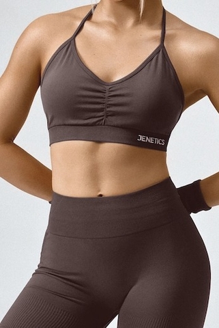 HALTER CROP - CHOCOLATE BROWN