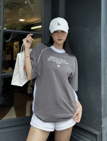 Ademar Paneled Grey Tshirt