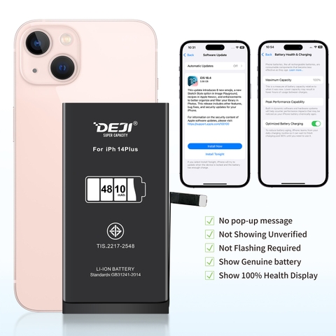 [Chạy chuẩn đoán] Pin iPhone 14 Plus dung lượng cao 4810mAh Deji