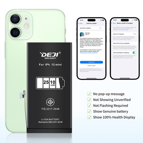 [Chạy chuẩn đoán] Pin iPhone 12 Mini dung lượng cao 2510mAh Deji