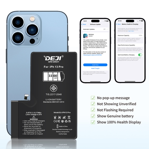 [Chạy chuẩn đoán] Pin iPhone 13 Pro dung lượng cao 3300mAh Deji