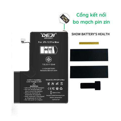 [Sàng cáp] Pin iPhone 12 Pro Max Dung lượng cao 4410mAh công nghệ mới Deji