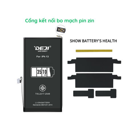 [Sàng cáp] Pin iPhone 13 Dung lượng cao 3510mAh công nghệ mới Deji