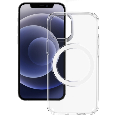 Ốp Hỗ Trợ Sạc Không Dây Trong Suốt Magsafe Chống Sốc 4 Góc Cho iPhone nhiều dòng