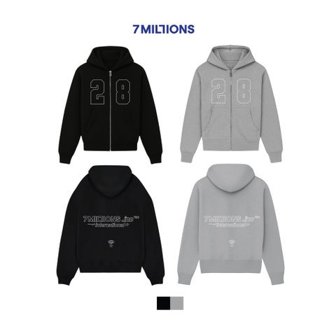 Hoodie 28 Đen / Xám
