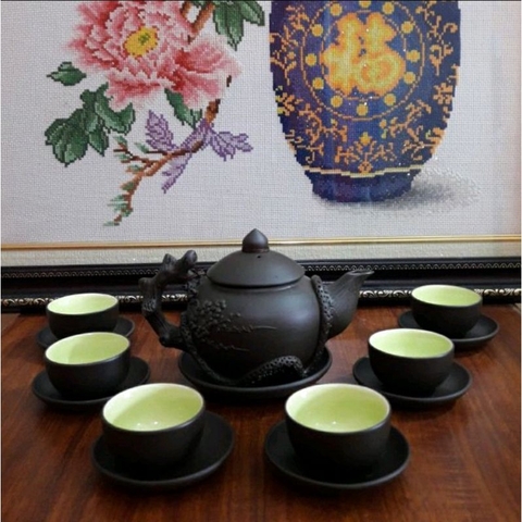 Bộ Ấm Chén Tử Xa Bát Tràng Việt Nam