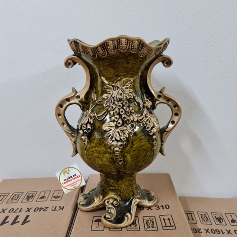 Bình Cắm Lông Công, Hoa Lụa ... ⚡️Bao Bể Vỡ⚡️Cao 41cm Nho s2