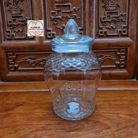 Bình Ngâm Rượu Thủy Tinh 8833_ 3 Lít, 6 Lít, 8 Lít, 10 Lít, 15 Lít Có Van và Không Van