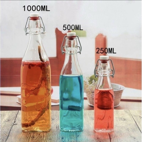 Chai thuỷ tinh 1 lít nắp gài