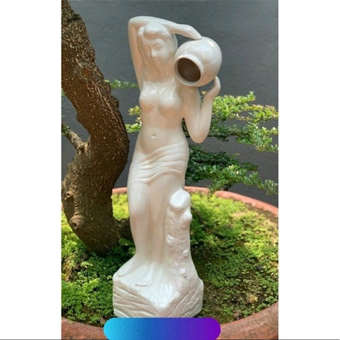 Tượng cô gái đổ nước H50cm ⚡FREE SHIP⚡gốm sứ Bát Tràng,l