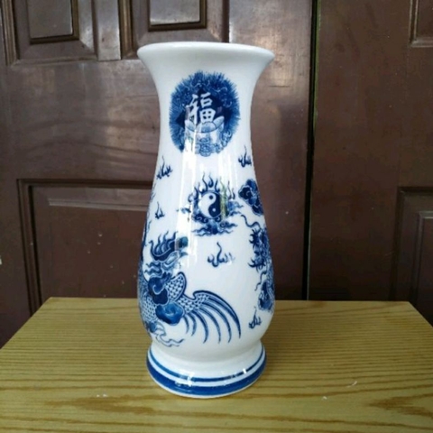 Lọ Hoa Thờ Men Lam Hàng Đẹp Bát Tràng