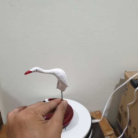 Tượng Con Cò *FREE SHIP* - gốm sứ Bát Tràng làm mô hình trang trí tiểu cảnh