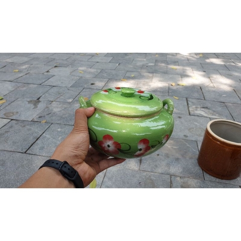 Liễn Sứ Đựng Mỡ, Muối Dưa Cà Bát Tràng D20xC11