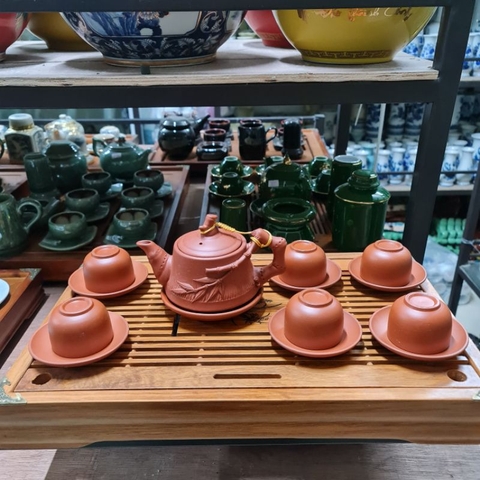 Bộ Ấm Chén Bát Tràng - Bộ Trà Gốm Sứ Cao Cấp dáng Minh Long ⚡Free Ship⚡