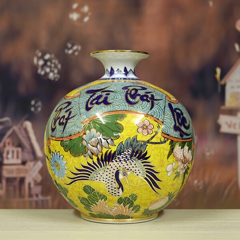 Bình gốm Phát Lộc Phát Tài