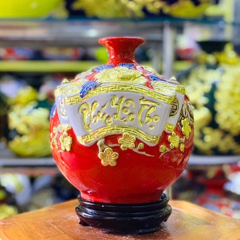 Bình hút lộc màu đỏ phúc lộc thọ