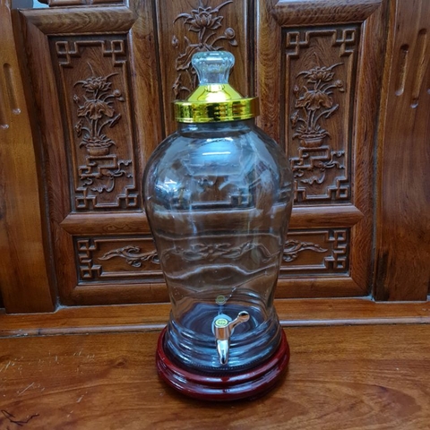 Bình ngâm rượu thủy tinh 8 lít có van và không van