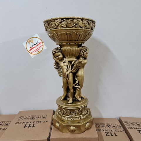 Bình Cắm Hoa Lụa, Lông Công ⚡BAO BỂ VỠ⚡Composite Thiên Thần Đại H60cm