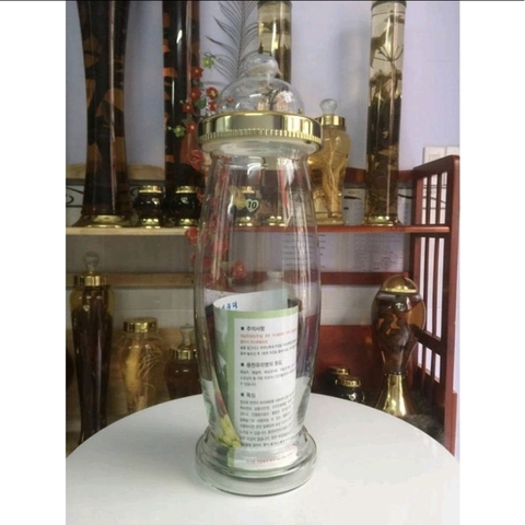 Bình thuỷ tinh ngâm rượu Hàn Quốc 10lit ( hình sâm )