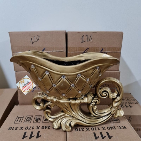 Bình hoa composite 💯BAO BỂ VỠ💯 dáng thuyền hoa cao 30cm