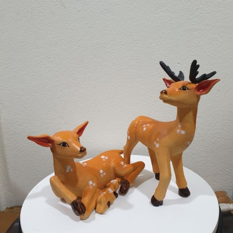 Tượng Gia Đình Hưu*FREE SHIP* - gốm sứ Bát Tràng làm mô hình trang trí tiểu cảnh