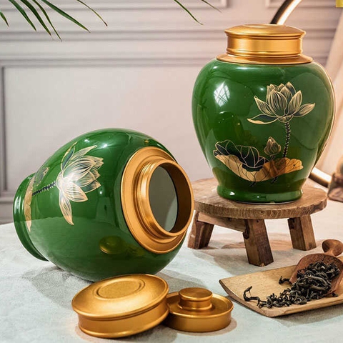 Lọ đựng chè gốm
