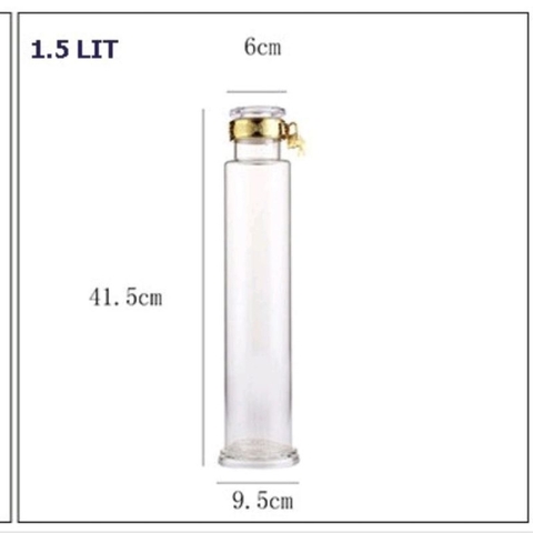 Bình Ngâm Rượu Thủy Tinh Ngâm Sâm (1 Lít, 1.5 Lít, 2.5 Lít) Có Khóa