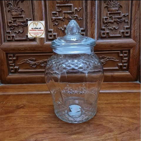 Vỏ Bình ngâm rượu thủy tinh kim cương 8833 - 10 lít có van và không van *BAO BỂ VỠ*