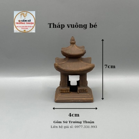 Mô hình gốm Tháp phụ kiện trang trí tiểu cảnh hòn nam bộ bể cá chậu cây bonsai