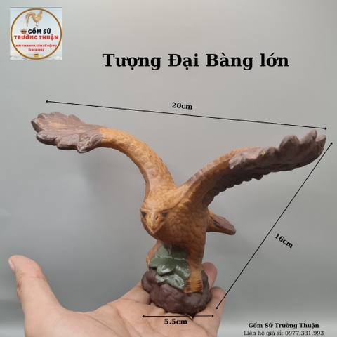 Tượng chim đại bàng mini gốm sứ Bát Tràng (nhiều kích thước) làm mô hình trang trí tiểu cảnh, trang trí bể cá