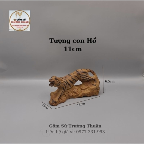 Tượng hổ rừng mini gốm sứ Bát Tràng (nhiều kích thước) làm mô hình trang trí tiểu cảnh, trang trí bể cá