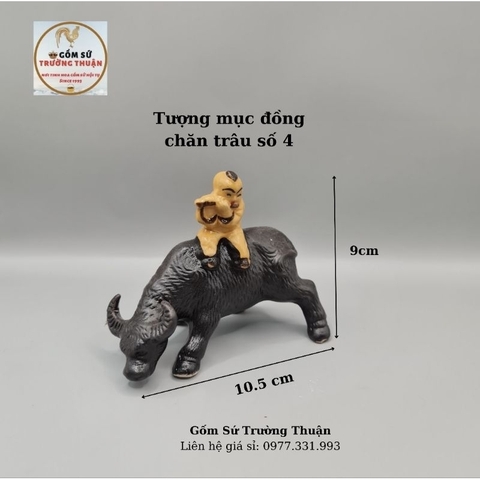 Tượng Mục Đồng Chăn Trâu - Phụ kiện trang trí tiểu cảnh hồ cá, bể cá, hòn non bộ, sân vườn