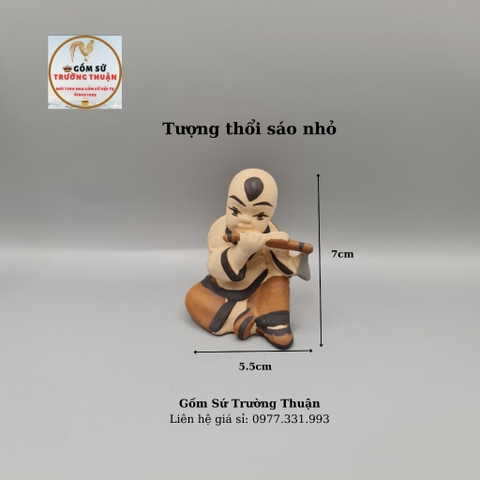 Tượng Chú Tiểu Thổi Sáo Phụ kiện trang trí tiểu cảnh hồ cá, bể cá, hòn non bộ, sân vườn