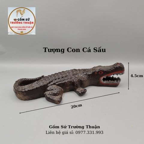 Tượng Con Cá Sấu Phụ kiện trang trí tiểu cảnh hồ cá, bể cá, hòn non bộ, sân vườn