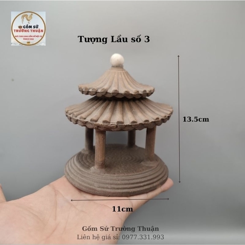 Mô hình gốm Lầu tròn nhật phụ kiện trang trí tiểu cảnh hòn non bộ bể cá chậu cây bonsai