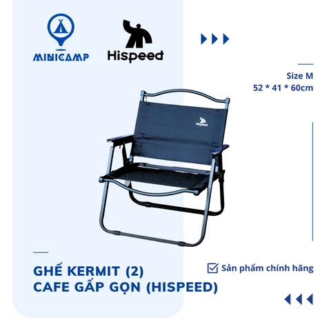 Ghế Kermit L2 cafe gấp gọn, thép carbon, vải Oxford 600D (HISPEED) | size M