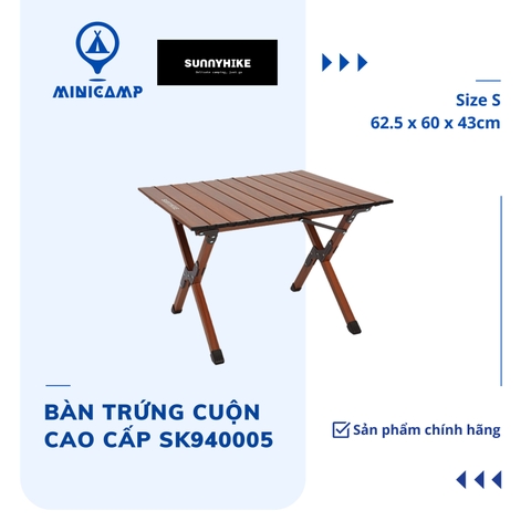 Bàn trứng cuộn hợp kim nhôm hai lớp, màu gỗ óc chó cao cấp SK940005-S (SUNNYHIKE) | size S