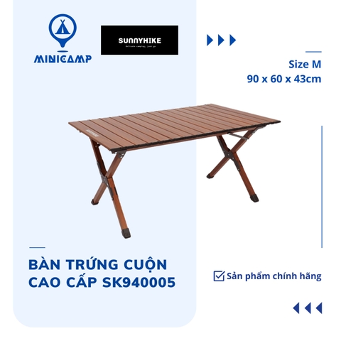 Bàn trứng cuộn hợp kim nhôm hai lớp, màu gỗ óc chó cao cấp SK940005-M (SUNNYHIKE) | size M