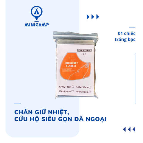 Chăn giữ nhiệt, cứu hộ siêu gọn dã ngoại, trekking (MINICAMP)