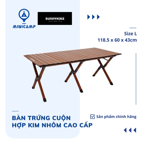 Bàn trứng cuộn hợp kim nhôm hai lớp, màu gỗ óc chó cao cấp SK940005-L (SUNNYHIKE) | size L