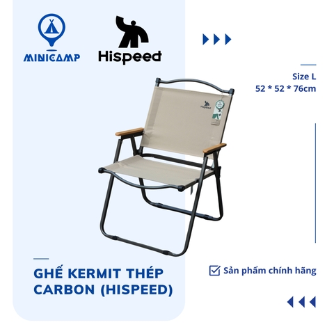 Ghế Kermit thép carbon, vải Oxford 600D 2 lớp, dã ngoại, quán cà phê (HISPEED) | size L