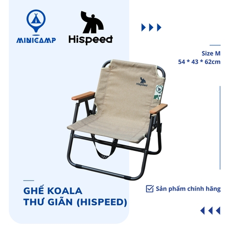 Ghế Koala cắm trại, quán cà phê gấp gọn, thư giãn (HISPEED) | size M