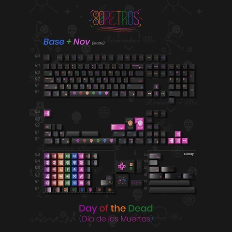[Pre-order] Bộ keycap 80Retros Day of the Dead (Cherry profile / PBT Ink-Printing)