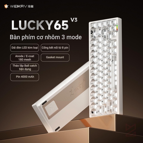 Lucky65 V3 - Bàn phím cơ nhôm CNC 3 mode