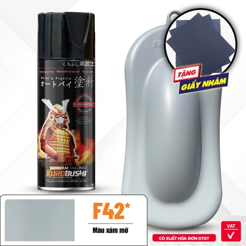 Sơn xịt Samurai Kurobushi - MÀU XÁM MỜ F42 (400ml)